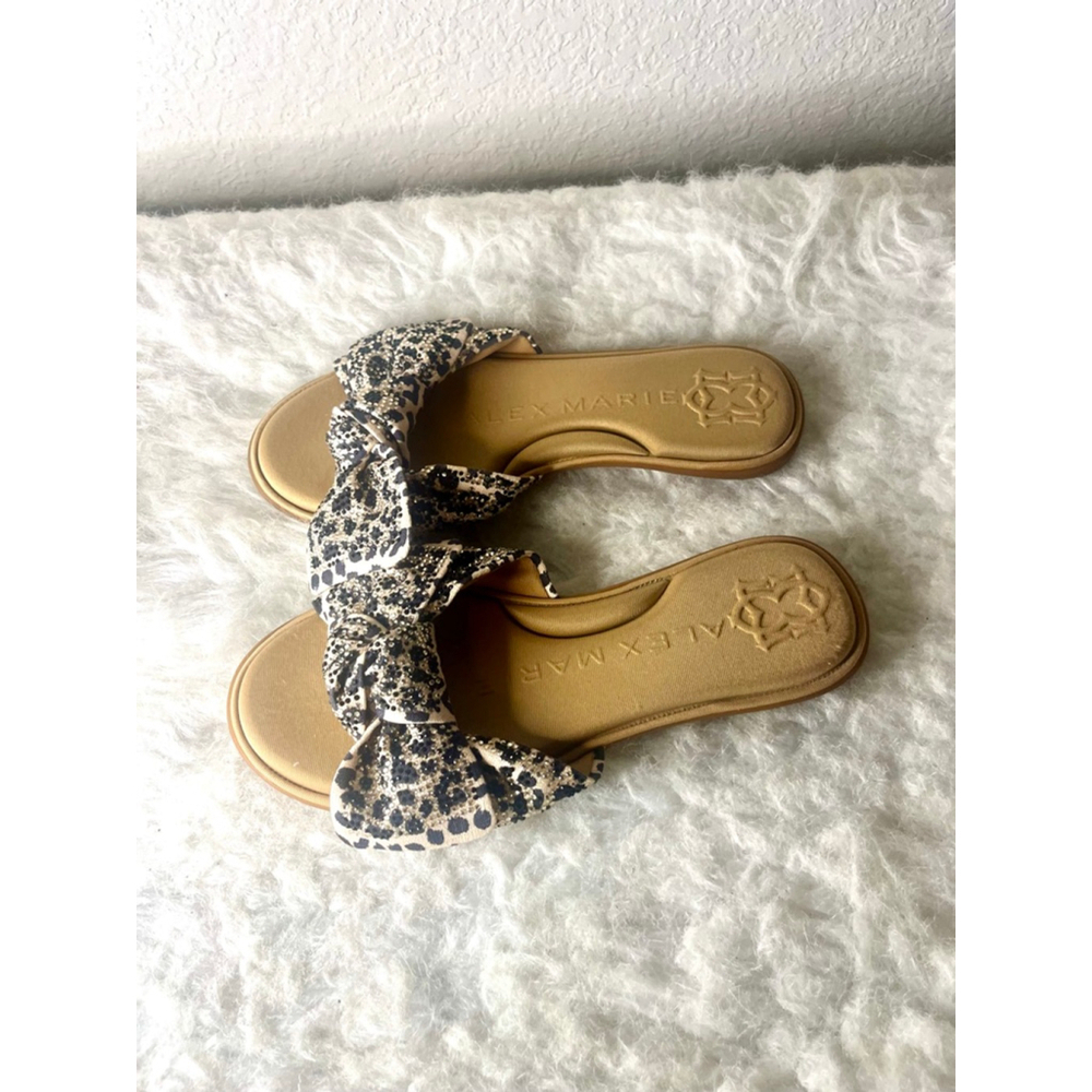 Alex Marie Hamala Bow Sequin Memory Foam Flat Slide Sandals Women Size 8M - Picture 5 of 7